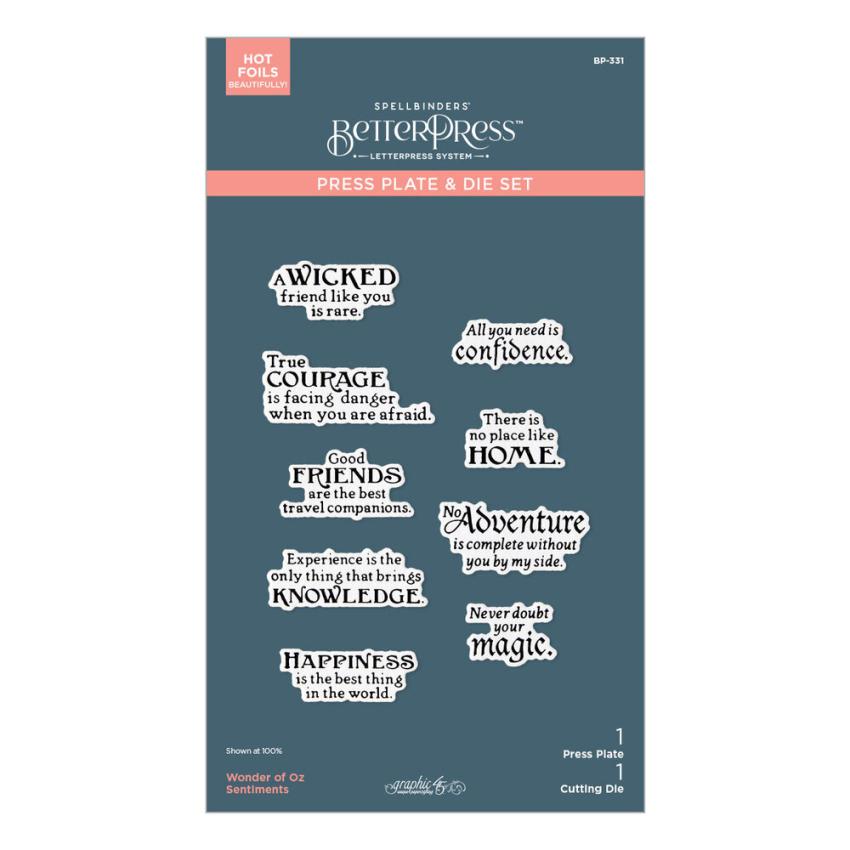 Spellbinders - Buchdrucktechnik "Sentiments" BetterPress Plate & Dies