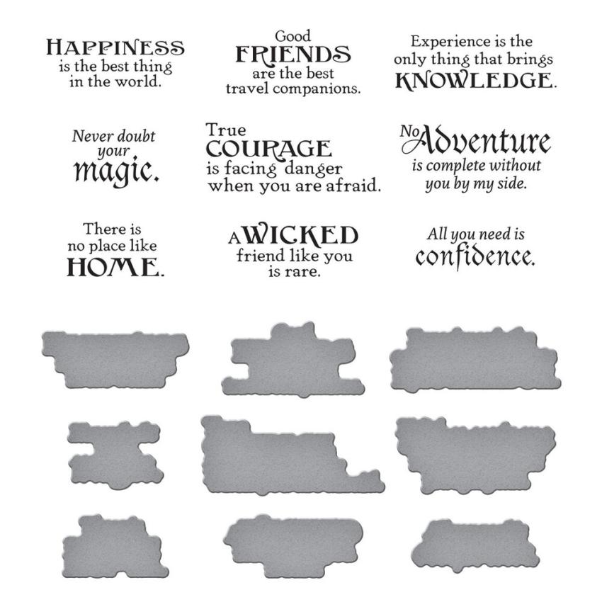 Spellbinders - Buchdrucktechnik "Sentiments" BetterPress Plate & Dies