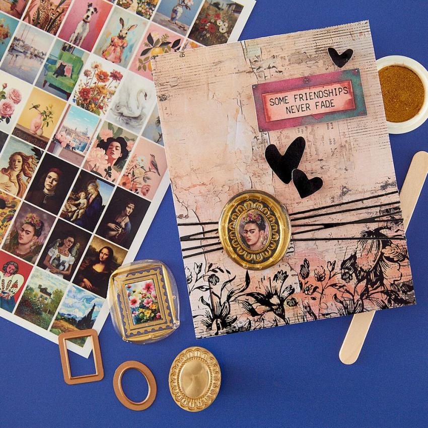 Spellbinders - Transfer Aufkleber "Little Works of Art" Rub-On Sheets Clear Seal Maker Tool 6x8 Inch