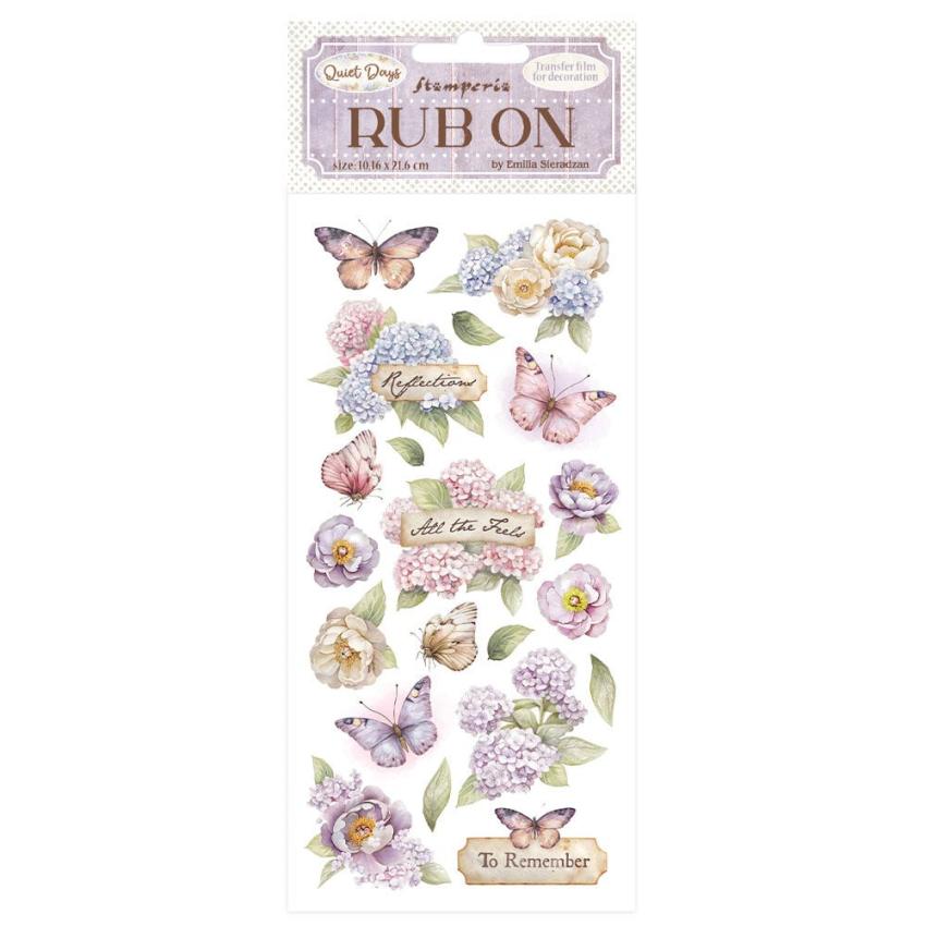 Stamperia - Transfer Aufkleber "Hydrangea and Butterfly" Rub-On