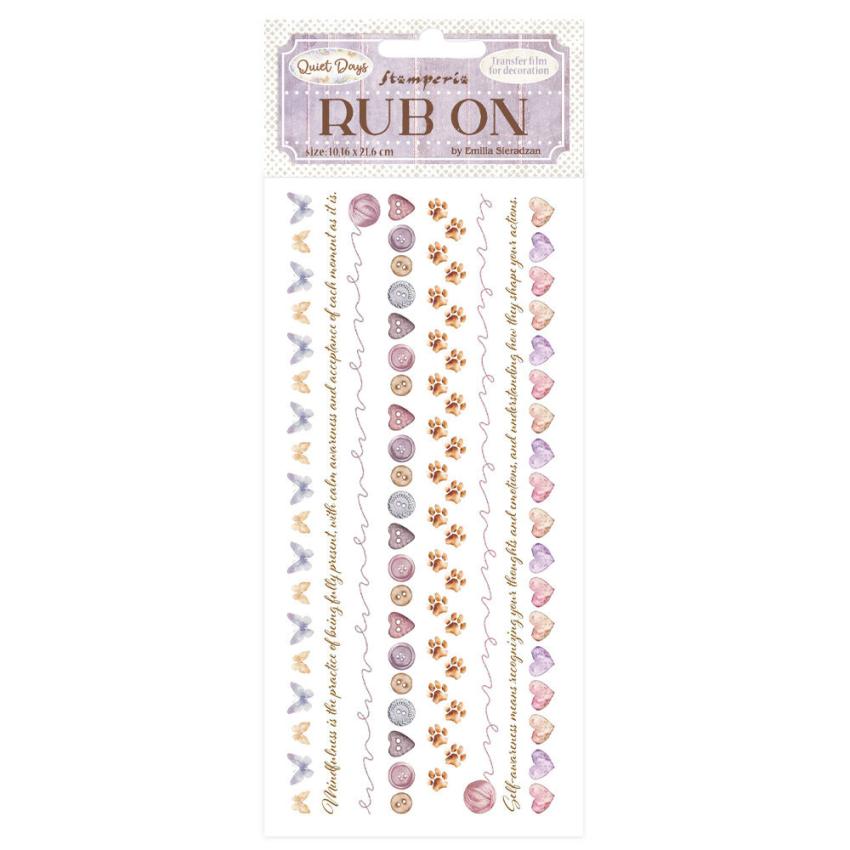 Stamperia - Transfer Aufkleber "Cozy Borders" Rub-On