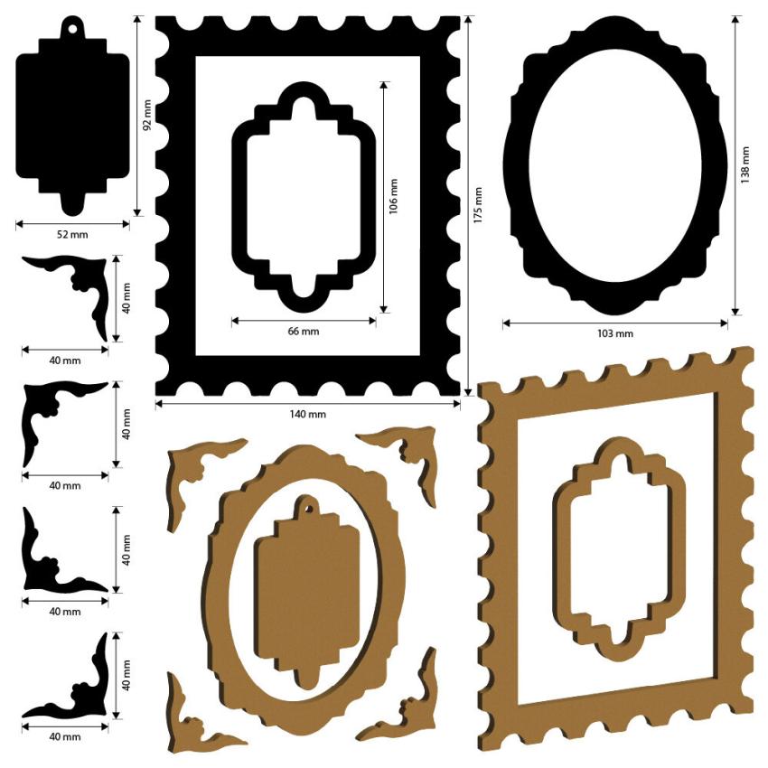 Stamperia - Holzteile "Frames and Plates" MDF Crafty Shapes Blanks