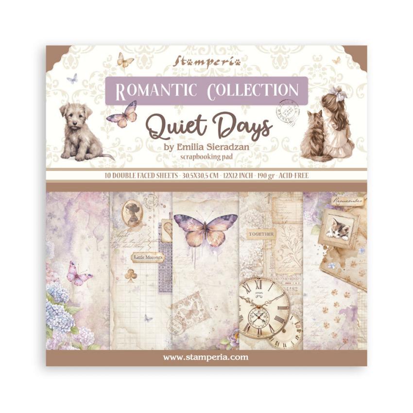 Stamperia - Designpapier "Quiet Days" Paper Pack 12x12 Inch - 10 Bogen