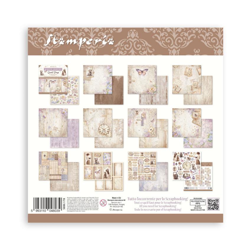 Stamperia - Designpapier "Quiet Days" Paper Pack 12x12 Inch - 10 Bogen