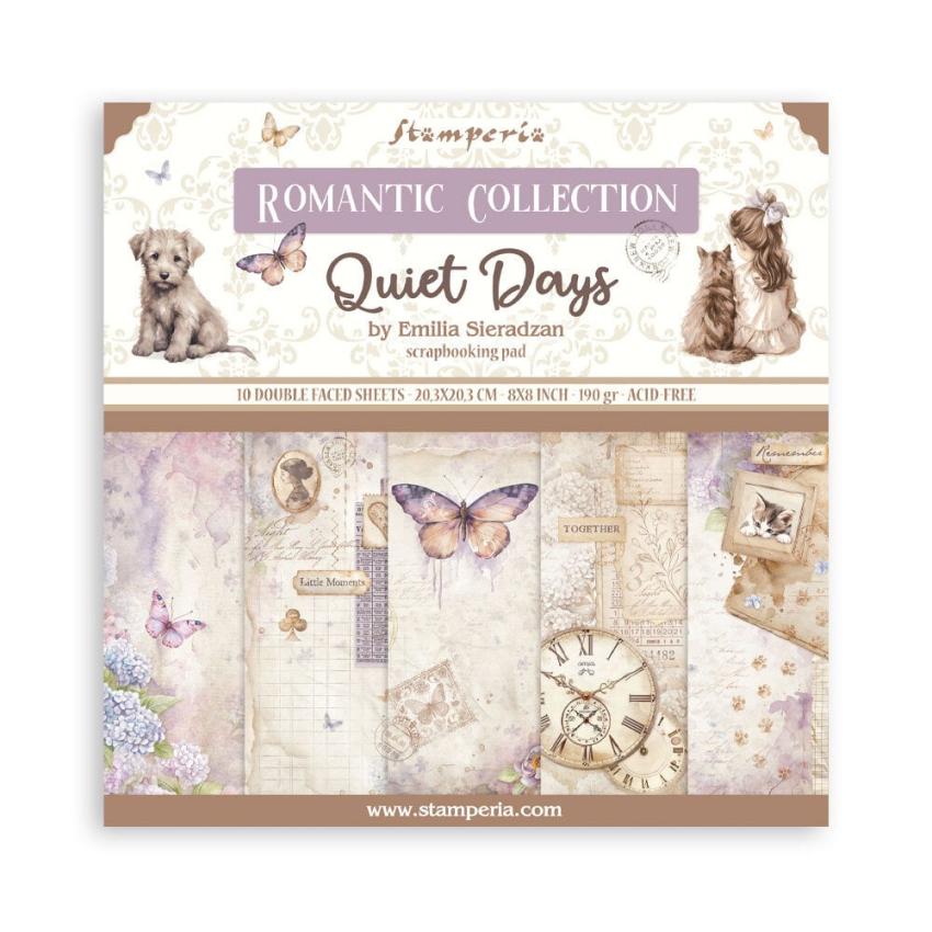 Stamperia - Designpapier "Quiet Days" Paper Pack 8x8 Inch - 10 Bogen