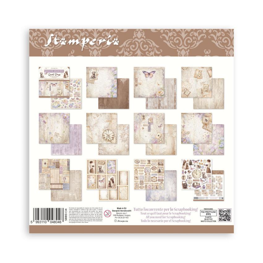 Stamperia - Designpapier "Quiet Days" Paper Pack 8x8 Inch - 10 Bogen