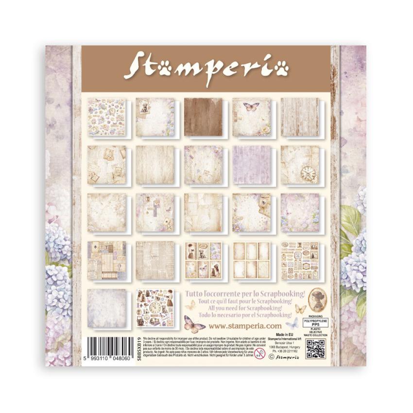 Stamperia - Designpapier "Quiet Days" Maxi Paper Pack 8x8 Inch - 22 Bogen