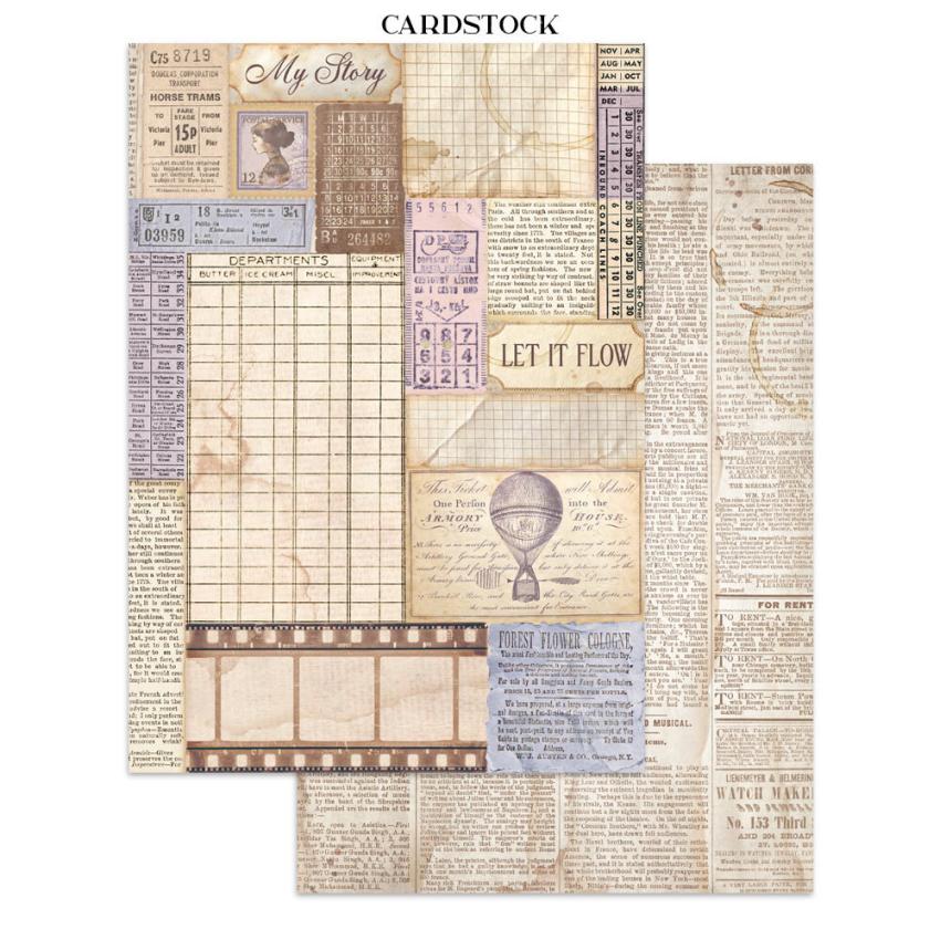 Stamperia - Papier, Aufkleber & Stanzteile "Quiet Days" Junk Journal Backgrounds,Stickers,Cut-Outs