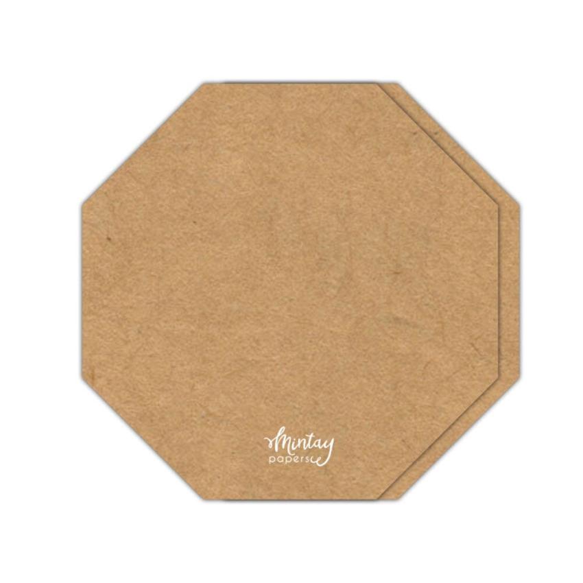 Mintay Papers - Kartenbasis "Octagon" Card Base Kraft 15x15cm - 5 Stück