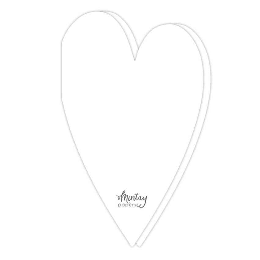 Mintay Papers - Kartenbasis "Heart 2" Card Base White 12,5x20,5cm - 5 Stück