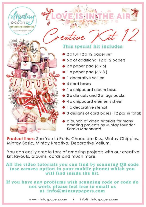 Mintay Papers - Scrapbooking Bastelset "Love is in the Air" Creative Kit 12