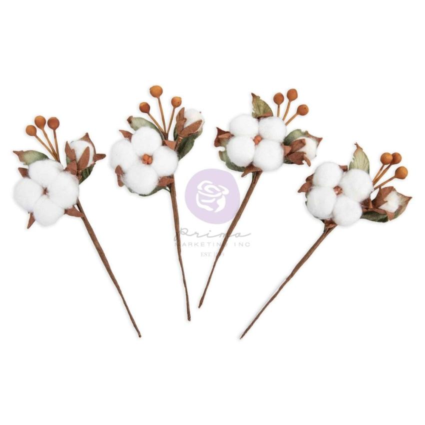 Prima Marketing - Papier Blumen "Twinkle & Treats" Flowers Snowy Cotton