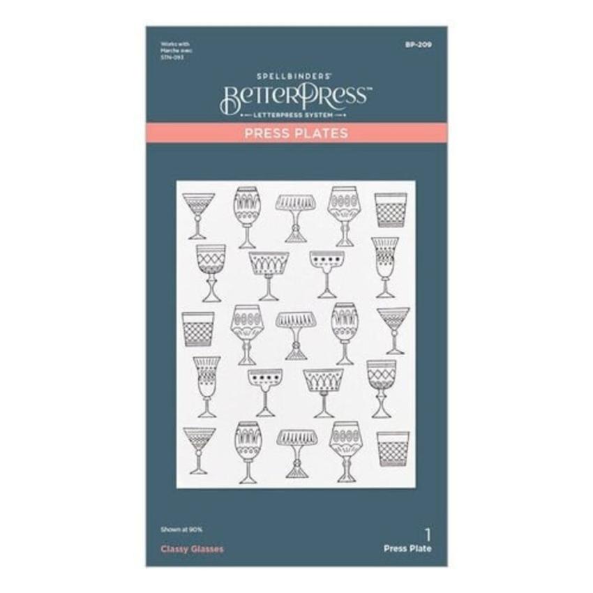 Spellbinders - Buchdrucktechnik "Classy Glasses" BetterPress Plate