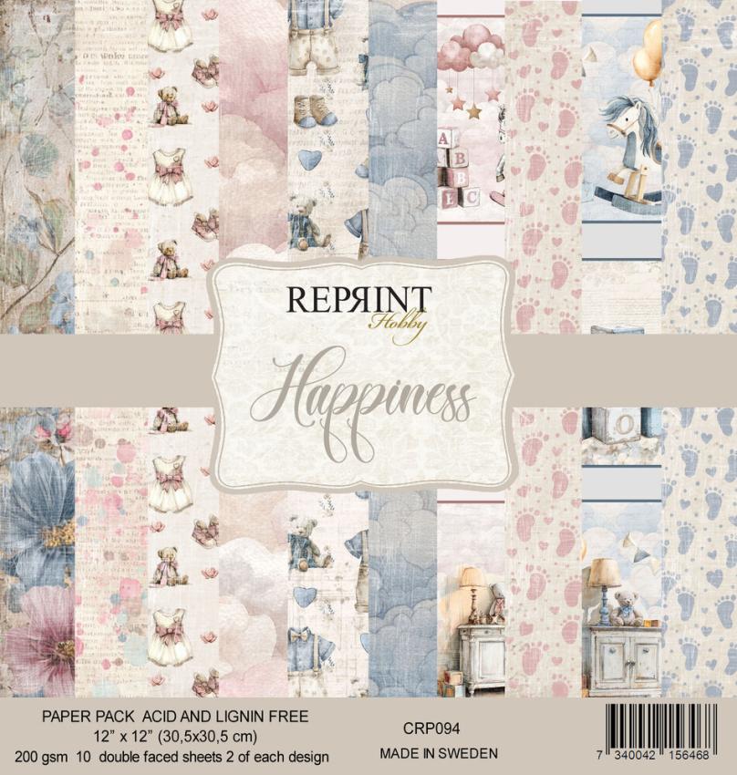 Reprint - Designpapier "Happiness" Paper Pack 12x12 Inch - 10 Bogen