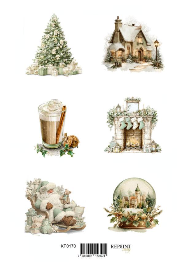 Reprint - Stanzteile "Home For Christmas" Cutouts A4 - 8 Bogen