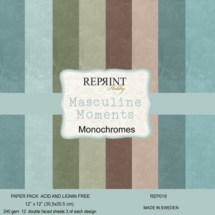Reprint - Cardstock "Masculine Moments" 12x12 Inch - 12 Bogen