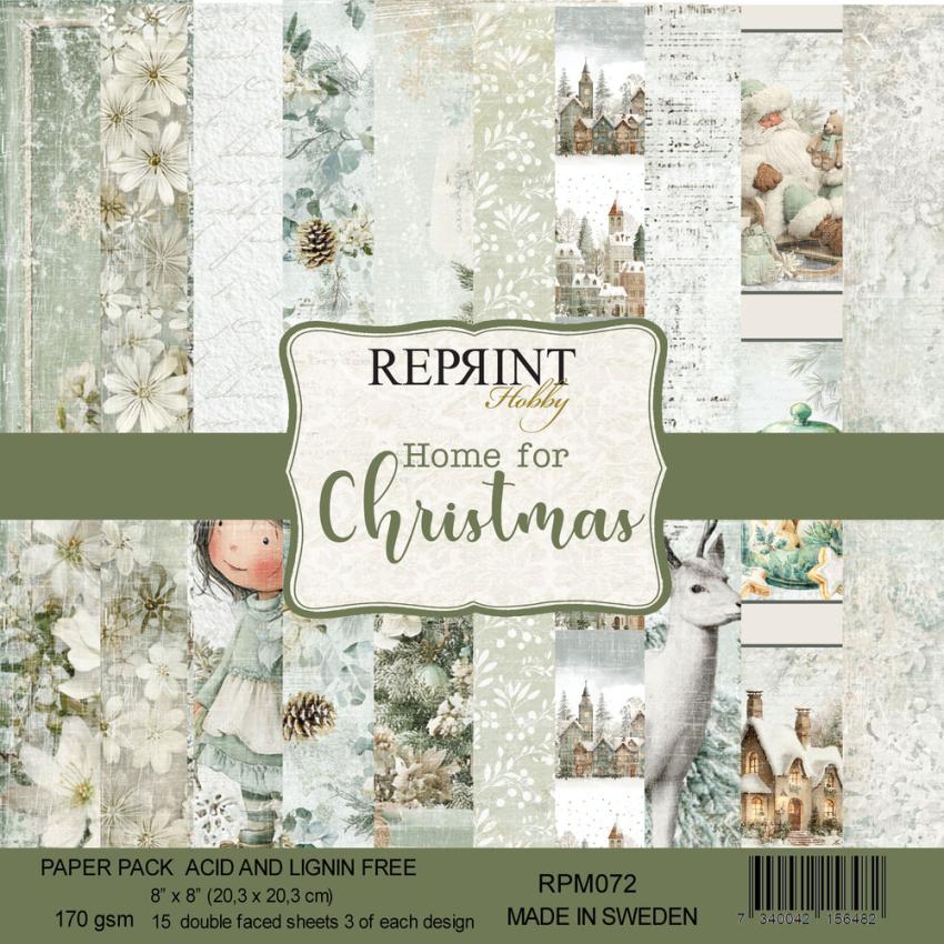 Reprint - Designpapier "Home For Christmas" Paper Pack 8x8 Inch - 15 Bogen