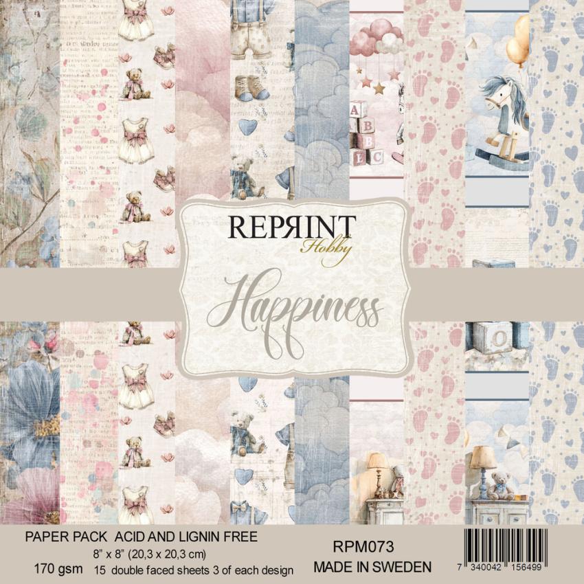 Reprint - Designpapier "Happiness" Paper Pack 8x8 Inch - 15 Bogen