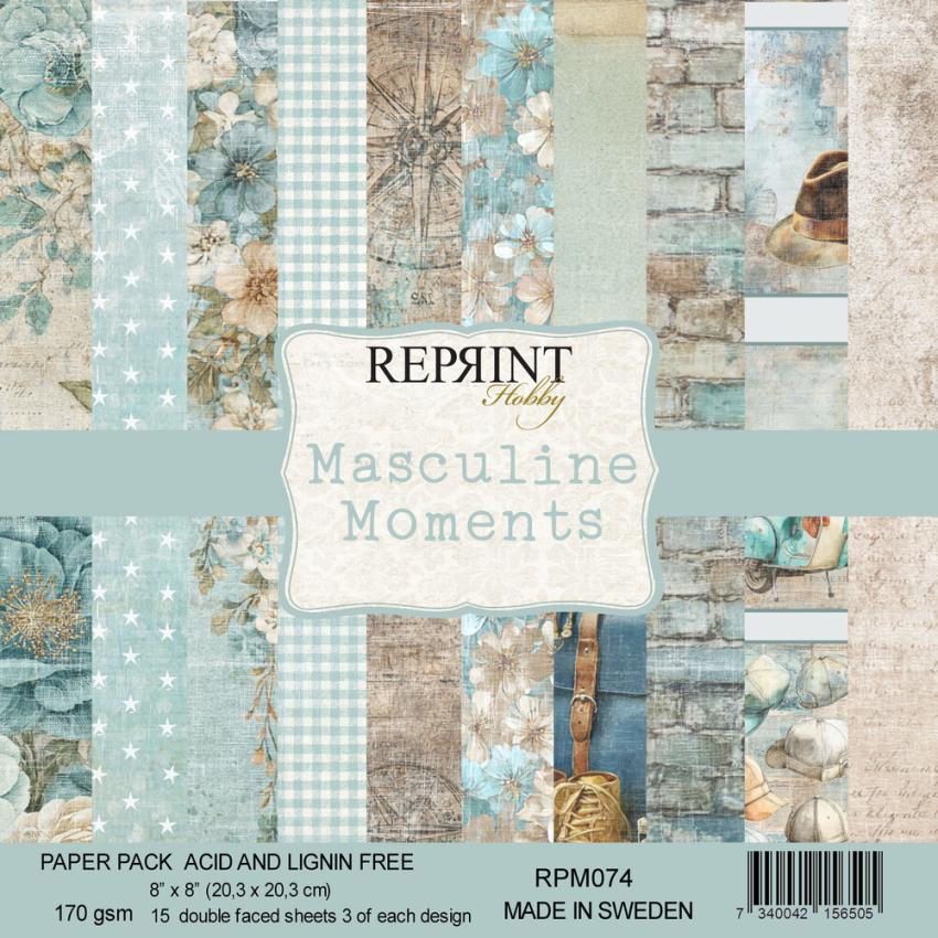 Reprint - Designpapier "Masculine Moments" Paper Pack 8x8 Inch - 15 Bogen