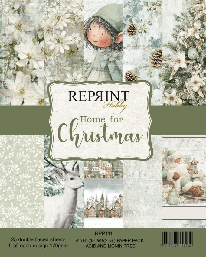 Reprint - Designpapier "Home For Christmas" Paper Pack 6x6 Inch - 20 Bogen