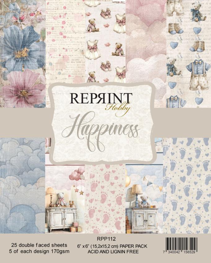 Reprint - Designpapier "Happiness" Paper Pack 6x6 Inch - 20 Bogen