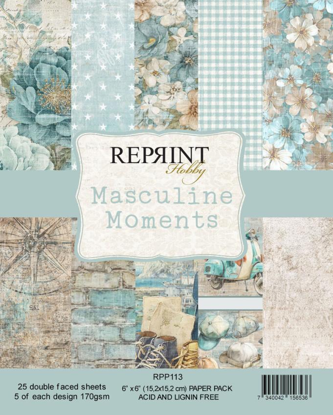 Reprint - Designpapier "Masculine Moments" Paper Pack 6x6 Inch - 20 Bogen