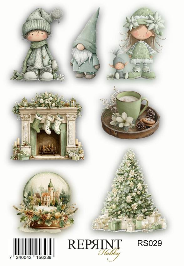 Reprint - Aufkleber "Home For Christmas" Sticker 10x21cm - 3 Bogen