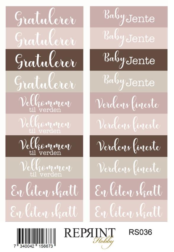 Reprint - Aufkleber "Happiness Baby Girl" Sticker 10x21cm - 3 Bogen