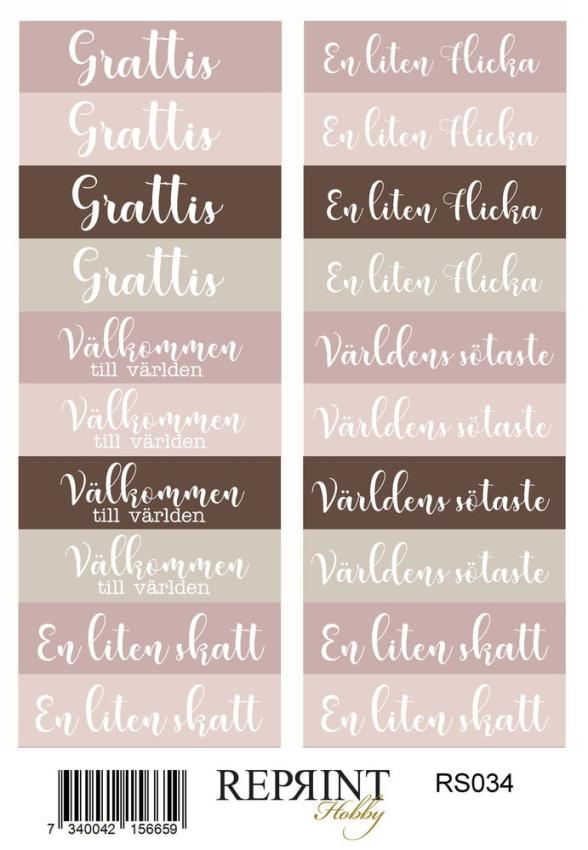 Reprint - Aufkleber "Happiness Baby Girl" Sticker 10x21cm - 3 Bogen