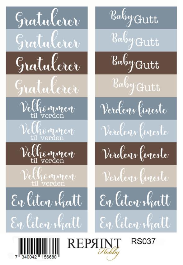 Reprint - Aufkleber "Happiness Baby Boy" Sticker 10x21cm - 3 Bogen