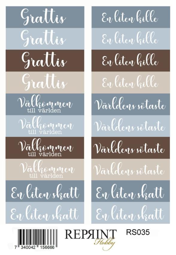 Reprint - Aufkleber "Happiness Baby Boy" Sticker 10x21cm - 3 Bogen