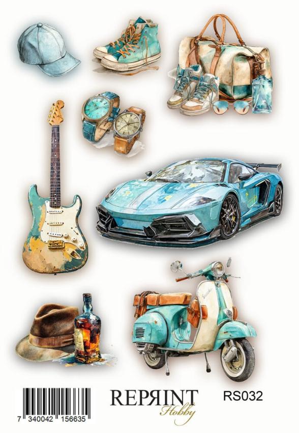 Reprint - Aufkleber "Masculine Moments" Sticker 10x21cm - 3 Bogen