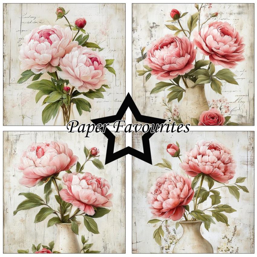 Paper Favourites - Designpapier "Grunge Floral" Paper Pack 6x6 Inch - 24 Bogen