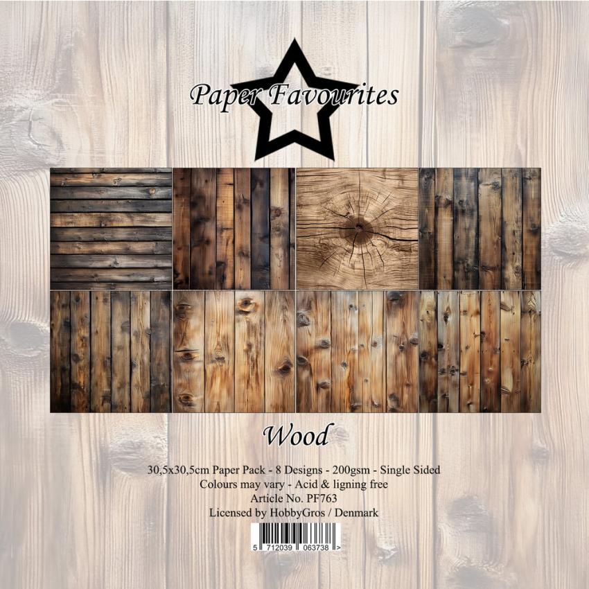Paper Favourites - Designpapier "Wood" Paper Pack 12x12 Inch 8 Bogen
