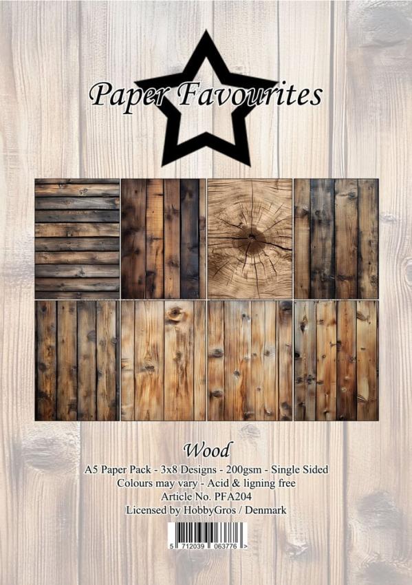 Paper Favourites - Designpapier "Wood" Paper Pack A5 - 24 Bogen