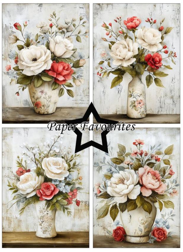 Paper Favourites - Designpapier "Grunge Floral" Paper Pack A6 - 24 Bogen