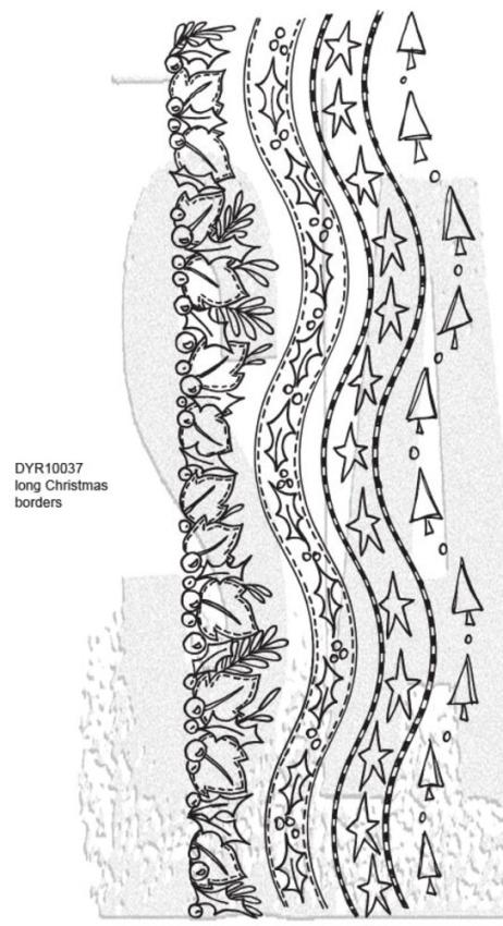 Stampers Anonymous - Gummistempelset "Long Christmas Borders" Dylusions Cling Stamp Design by Dyan Reaveley
