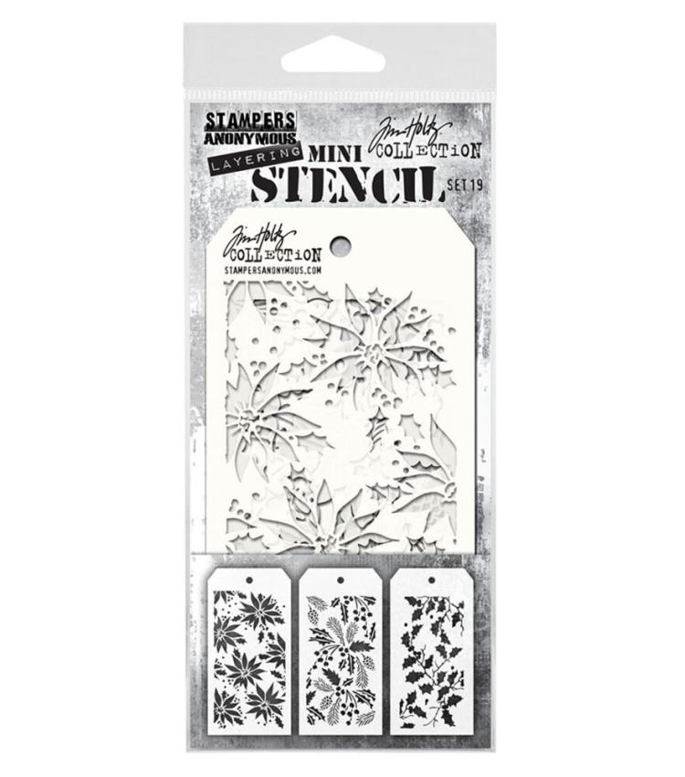 Stampers Anonymous - Schablone "Set #19" Layering Mini Stencil Design by Tim Holtz
