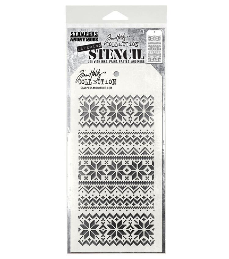 Stampers Anonymous - Schablone "Holiday Knit" Layering Stencil Design by Tim Holtz