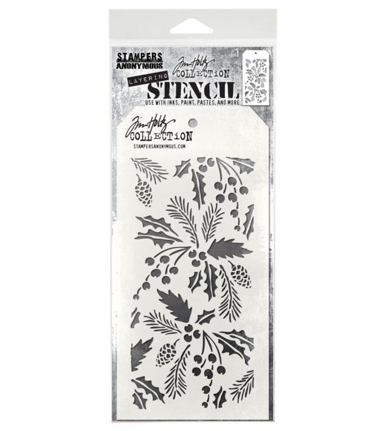 Stampers Anonymous - Schablone "Festive" Layering Stencil Design by Tim Holtz