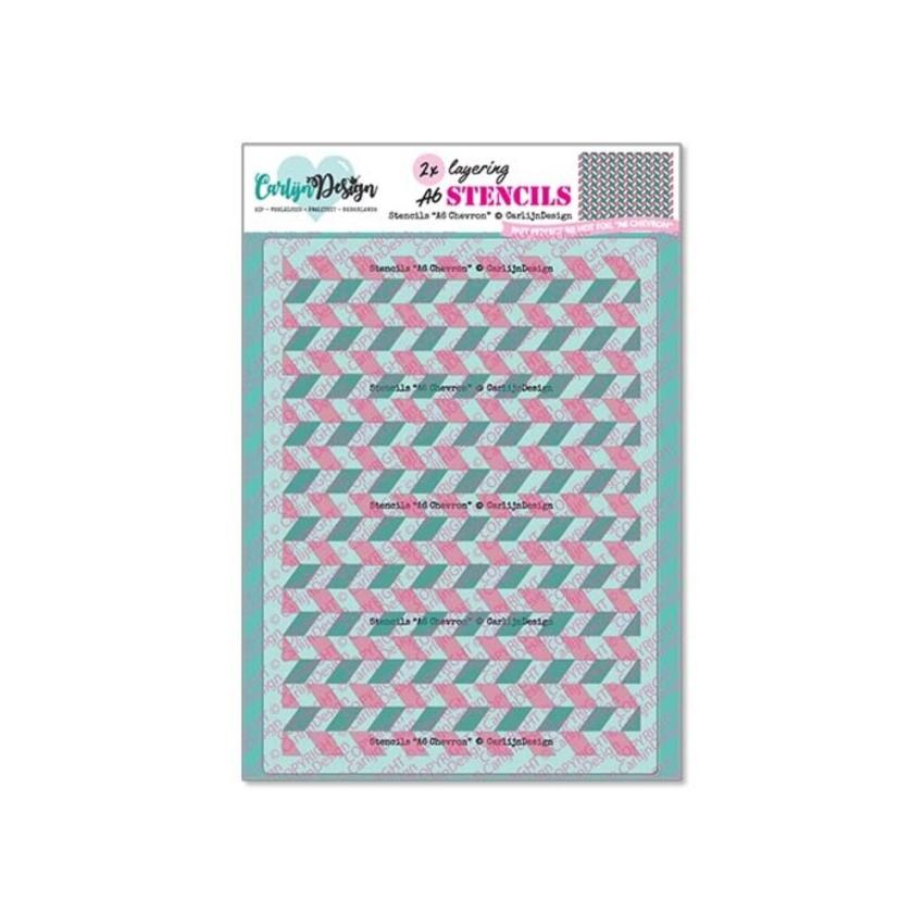 Carlijn Design - Schablone A6 "Chevron" Stencil