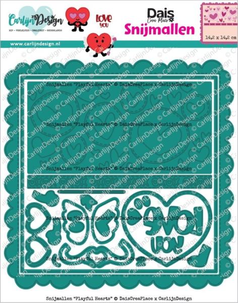 Carlijn Design - Stanzschablone "Playful Hearts" Dies 