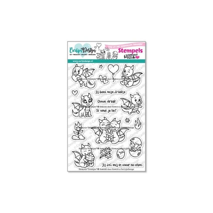 Carlijn Design - Stempelset "Draakjes" Clear Stamp 