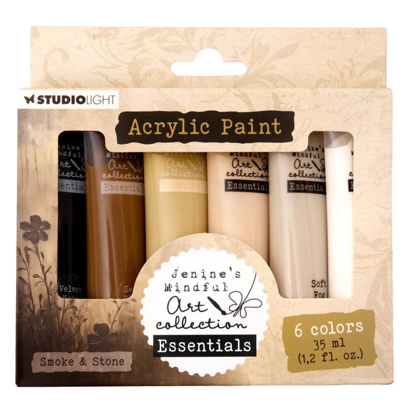 Studio Light - Acrylfarbe "Smoke & Stone" Acrylic Paint Set 6x35ml Design by Jenines Mindful Art