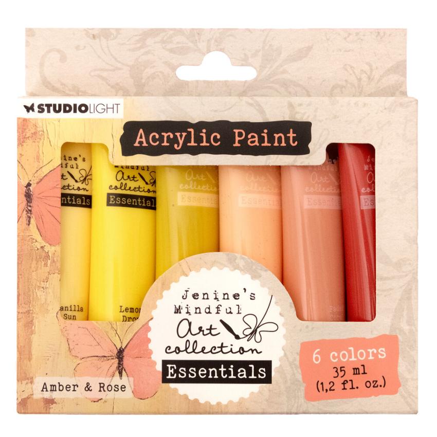 Studio Light - Acrylfarbe "Amber & Rose" Acrylic Paint Set 6x35ml Design by Jenines Mindful Art