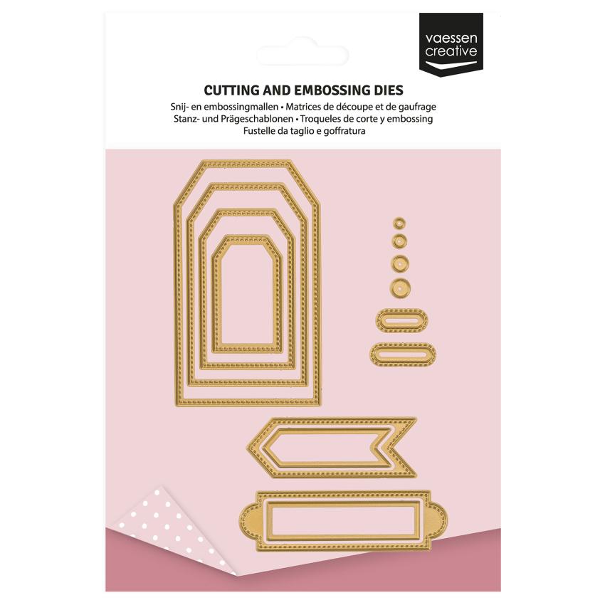 Vaessen Creative - Stanzschablone "Trapezförmige Banner & Etiketten" Dies