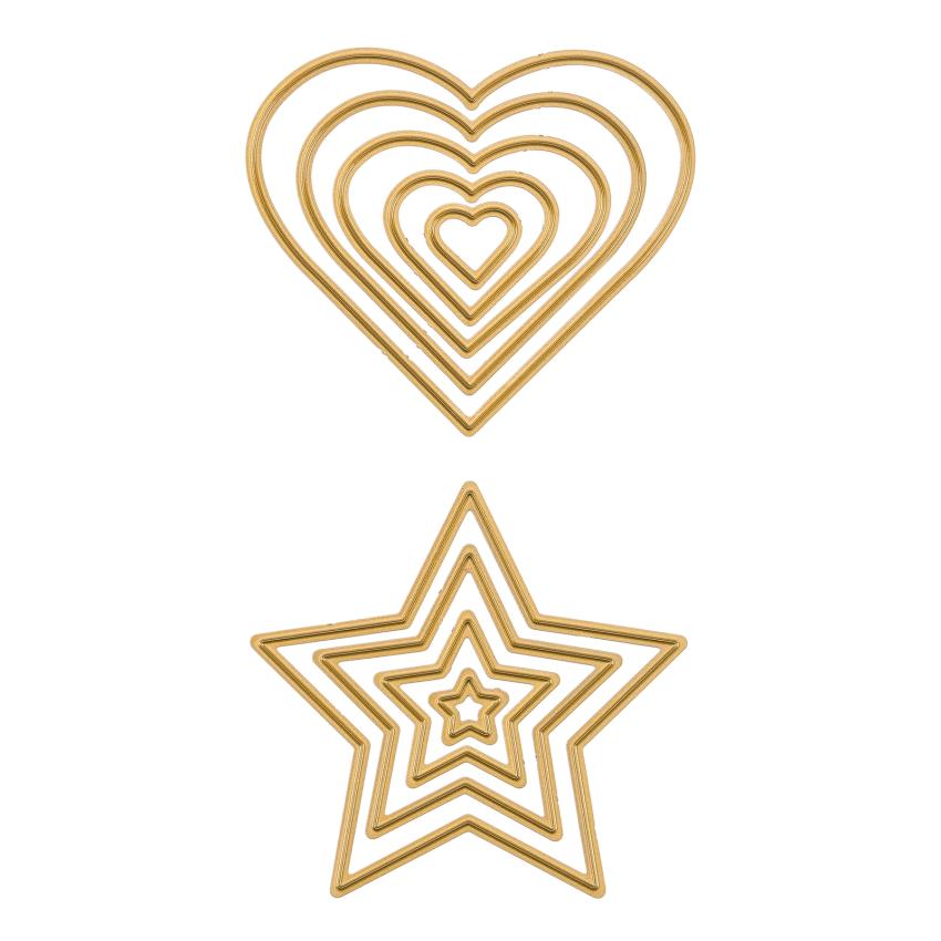 Vaessen Creative - Stanzschablone "Sterne & Herzen" Dies