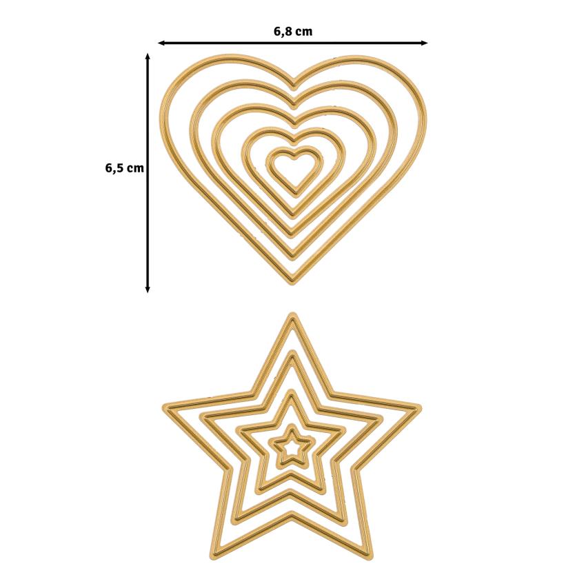 Vaessen Creative - Stanzschablone "Sterne & Herzen" Dies