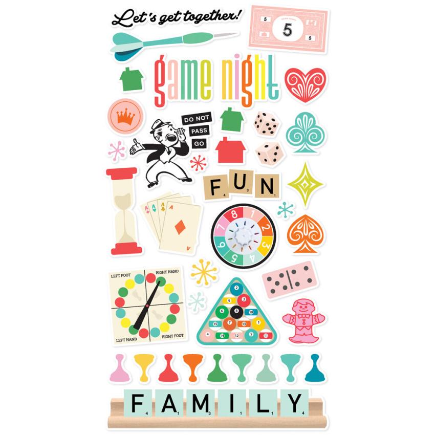 Simple Stories - Aufkleber "Game Night" Chipboard Sticker 