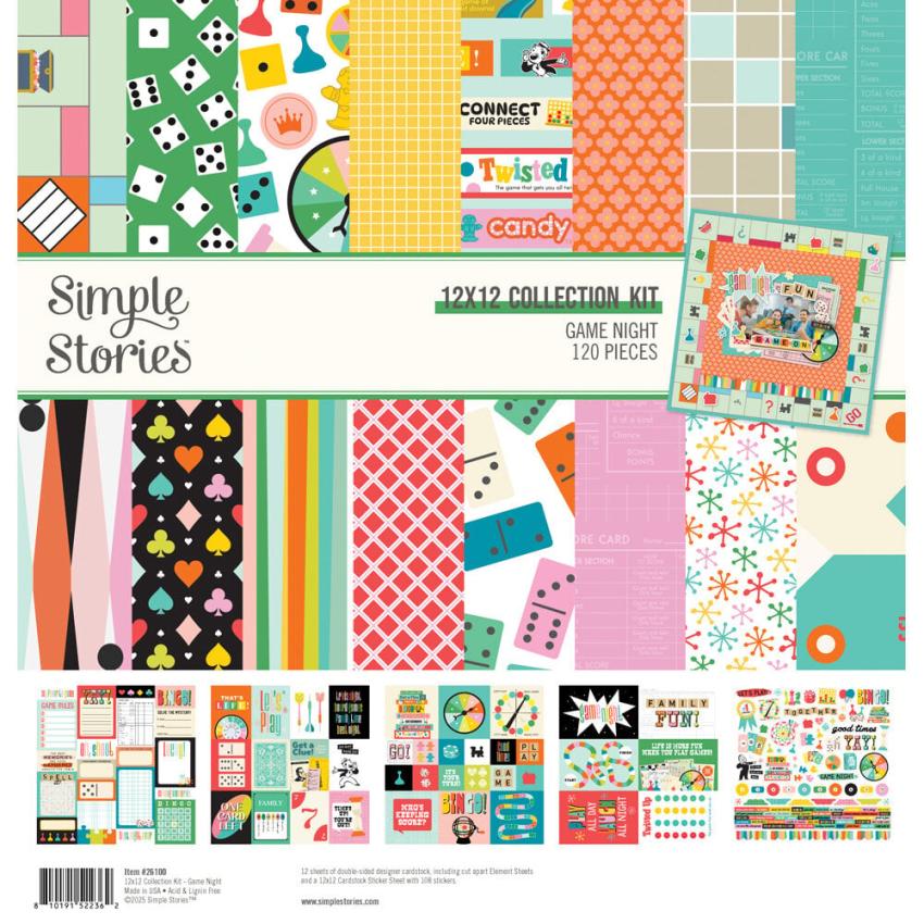 Simple Stories - Collections Kit "Game Night" 12 Bogen Designpapier